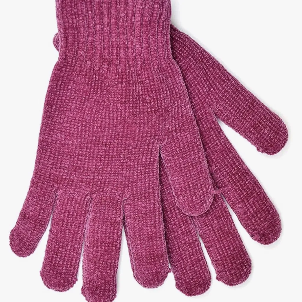 CHENILLE Soft Knit Plush Purple Gloves - Image 3