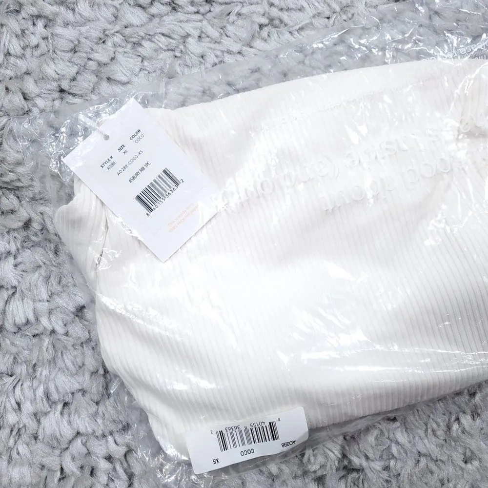 Andie Swim Asbury One Piece Swimsuit Ribbed Coconut White Coco Size XS - Image 4