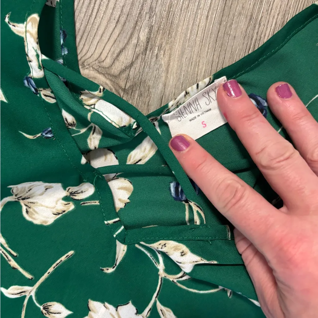 Sienna Sky Green Ruffled Cut Out Blouse - Image 4