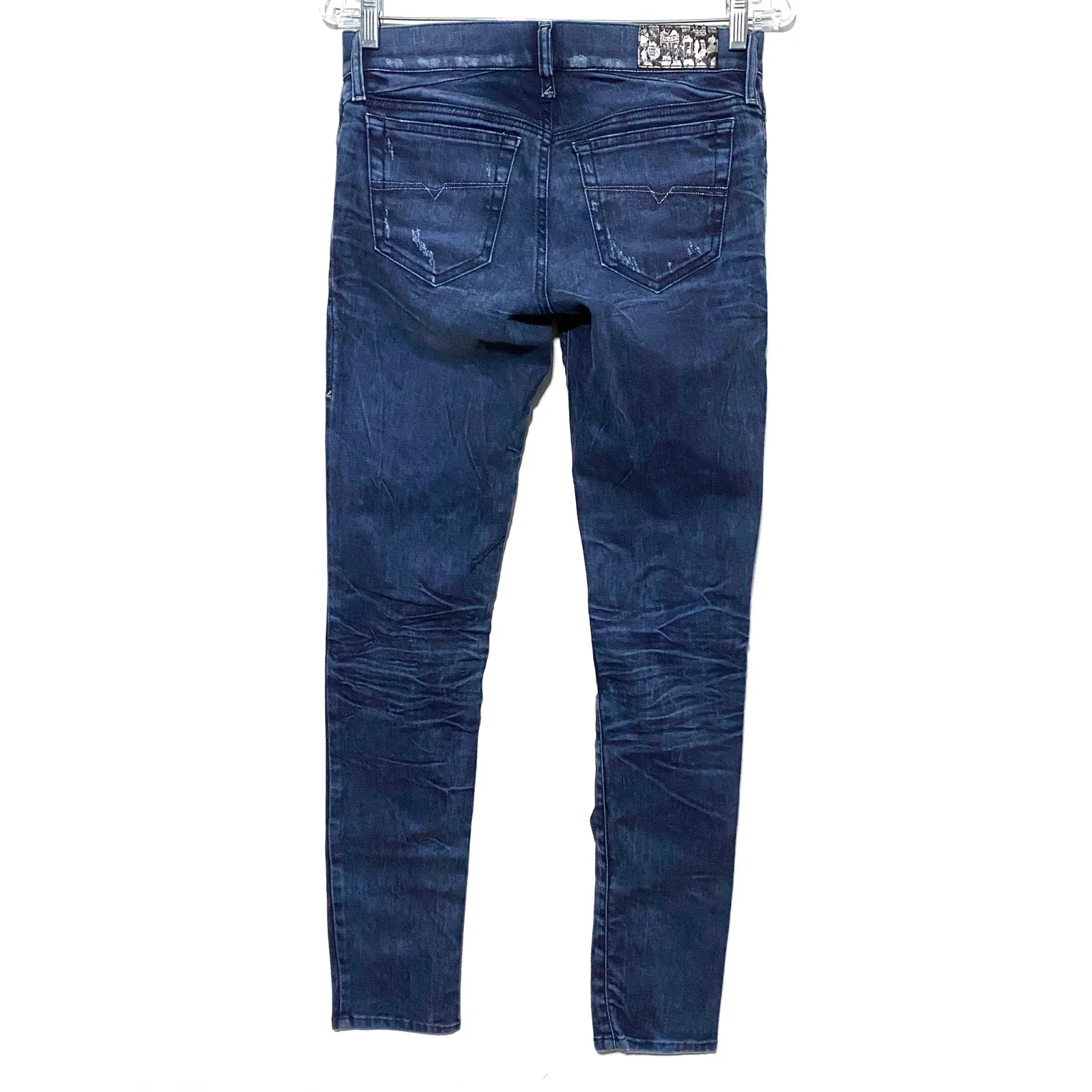 Diesel Jeans Getlegg Slim Skinny Low Waist Womens 27 Distressed Whiskered Grunge - Image 2