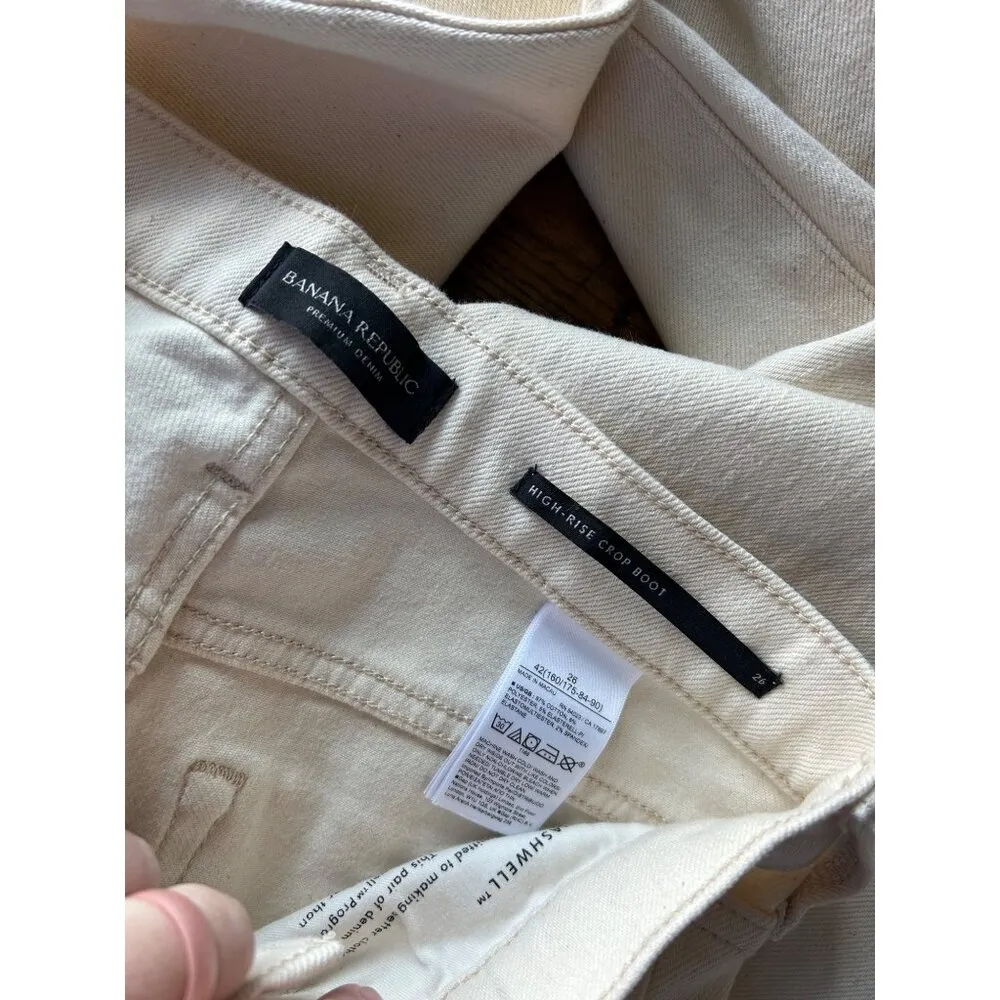 Banana Republic White High Rise Crop Boot Jean - Image 7