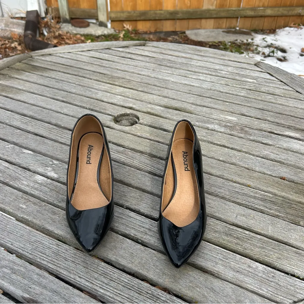 ABOUND Audry Black Faux Leather Block‎ Heel Pump size 6.5 - Image 3