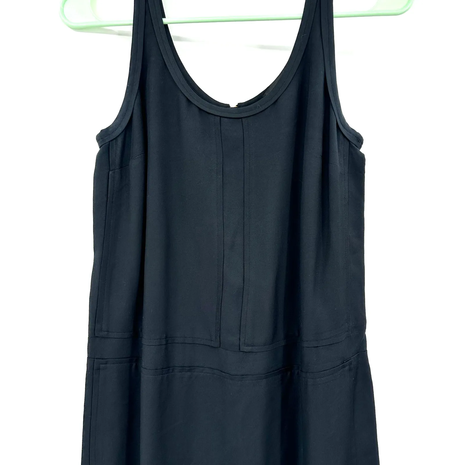 Banana‎ Republic Size 0 Sleeveless Black Mini Dress Modal Blend Rear Zip Up - Image 3
