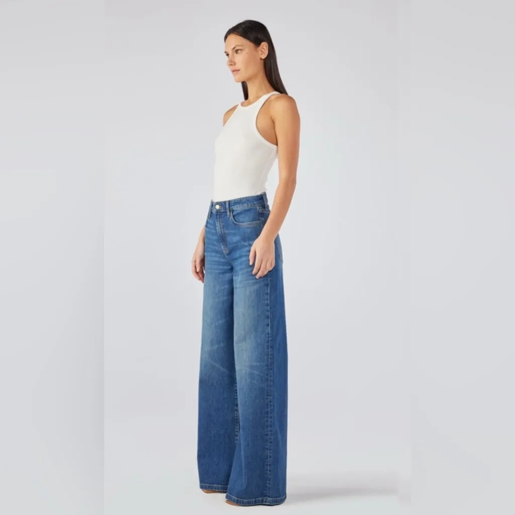 Triarchy  Fonda High Rise Wide Leg - Medium Indigo - Image 2