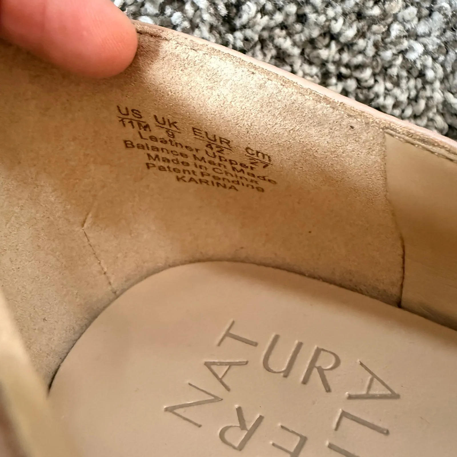 NWOB Naturalizer Warner Square Toe Block Heel Pumps Leather Peach Size 11 Career - Image 5