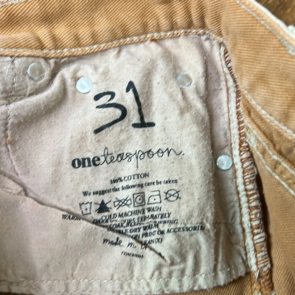 Women’s One Teaspoon hippie cut off ultra short,low rise patches shorts size 31 - Image 5