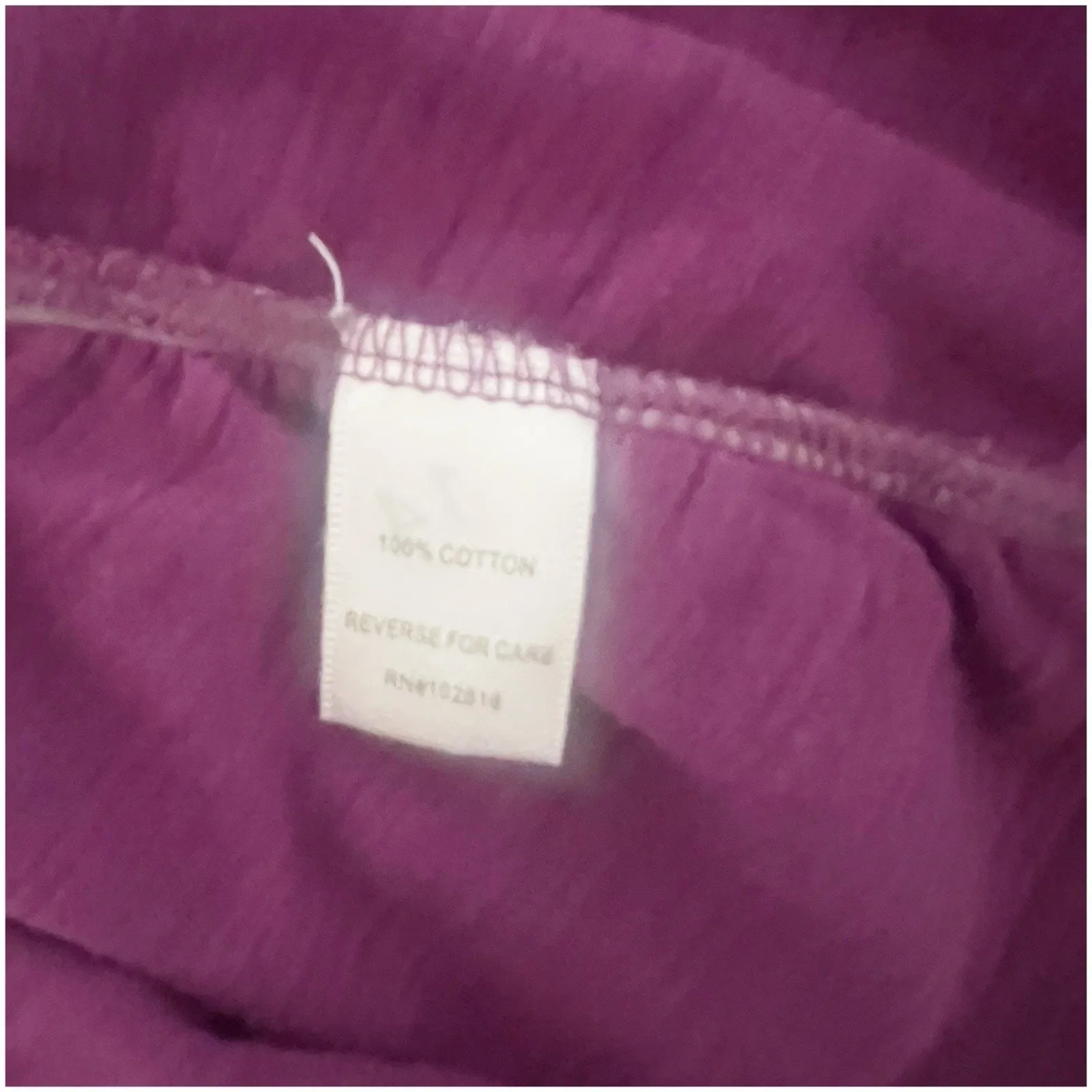 Garnet Hill Purple Cotton Tunic Scoop Neck Long Sleeve Size Large Basics Casual - Image 8