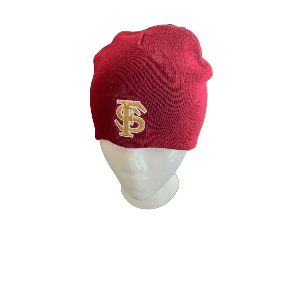 Florida State University FSU Logo embroidered beanie hat Blue - Image 2