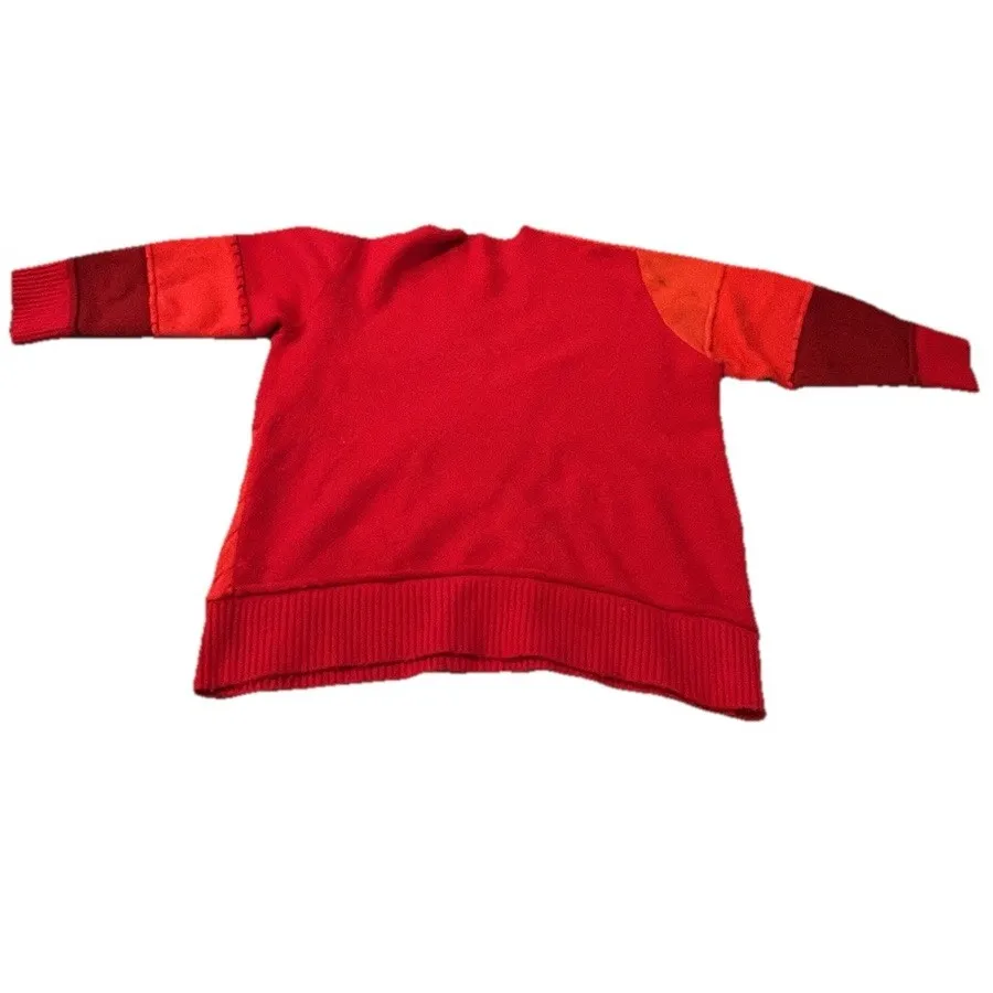 Zara Oversized Patchwork Jumper Size ‎ Small  Red - Image 3