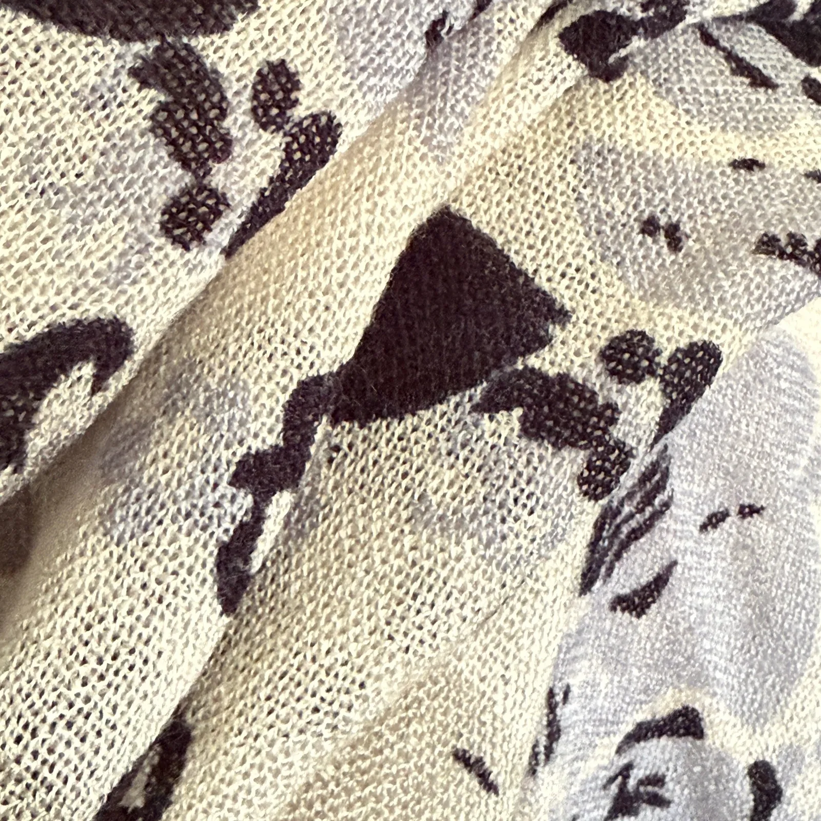 Holiday Editions Floral Print Open Knit Scarf Office Whimsical Cottagecore Boho Blue - Image 4