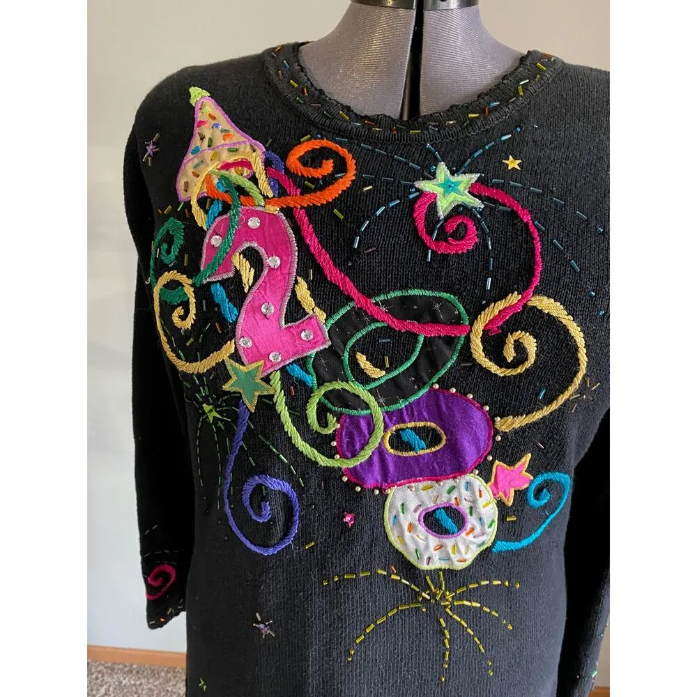 Y2K 2000 New year sweater Pink Size XL - Image 3