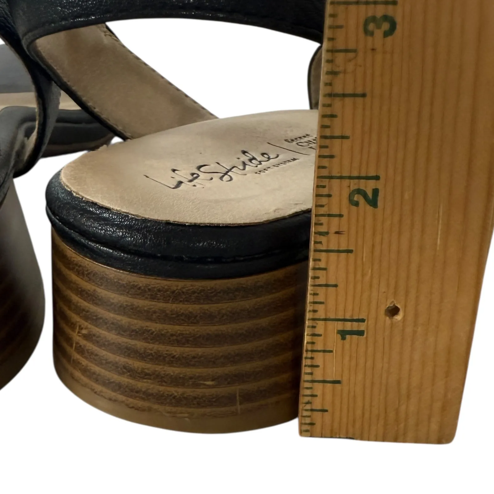 LifeStride Julep Black Leather‎ Block Heel Ankle Strappy Sandals Women 8.5M 39 Size 8.5 - Image 5