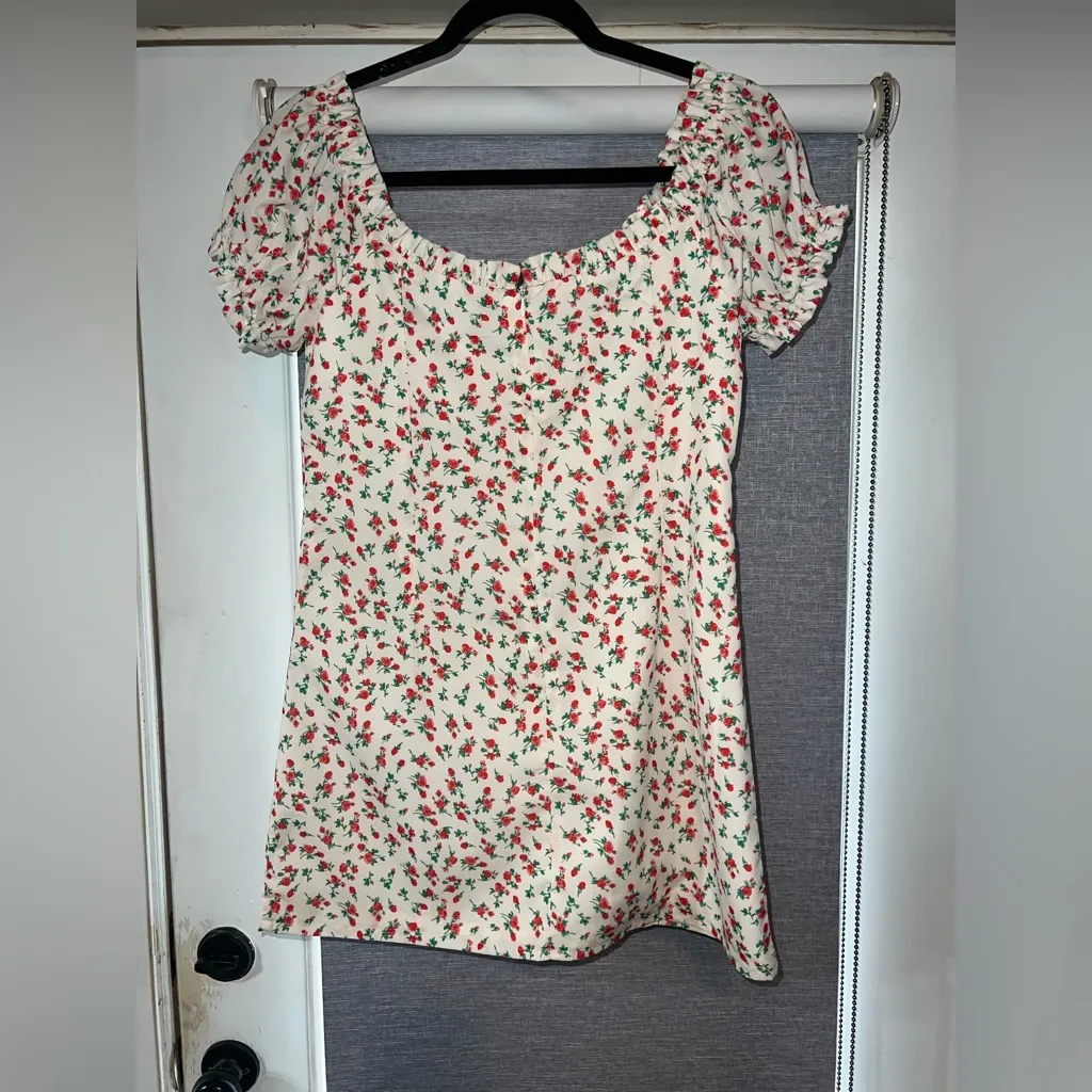 Floral Print Mini Dress From Dolls Kill White Size L - Image 5