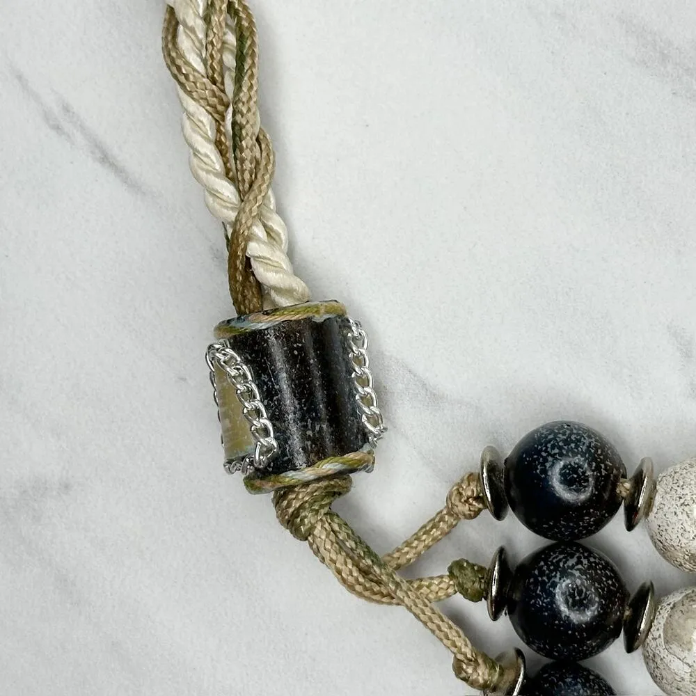 Chunky Beaded Rope Tie Belt Boho Festival Tassels Statement ✨ Blue - Image 9