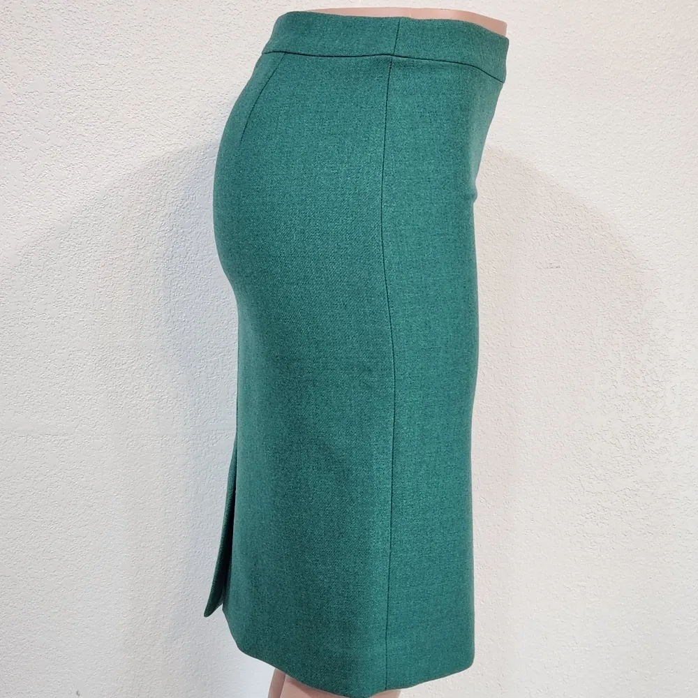 J. Crew 100% Wool No. 2 Pencil Skirt Business Casual Green Size 2 - Image 8