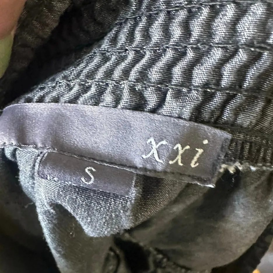 Forever 21  Smocked Denim Ruffle Mini Skirt, Size Small - Image 5