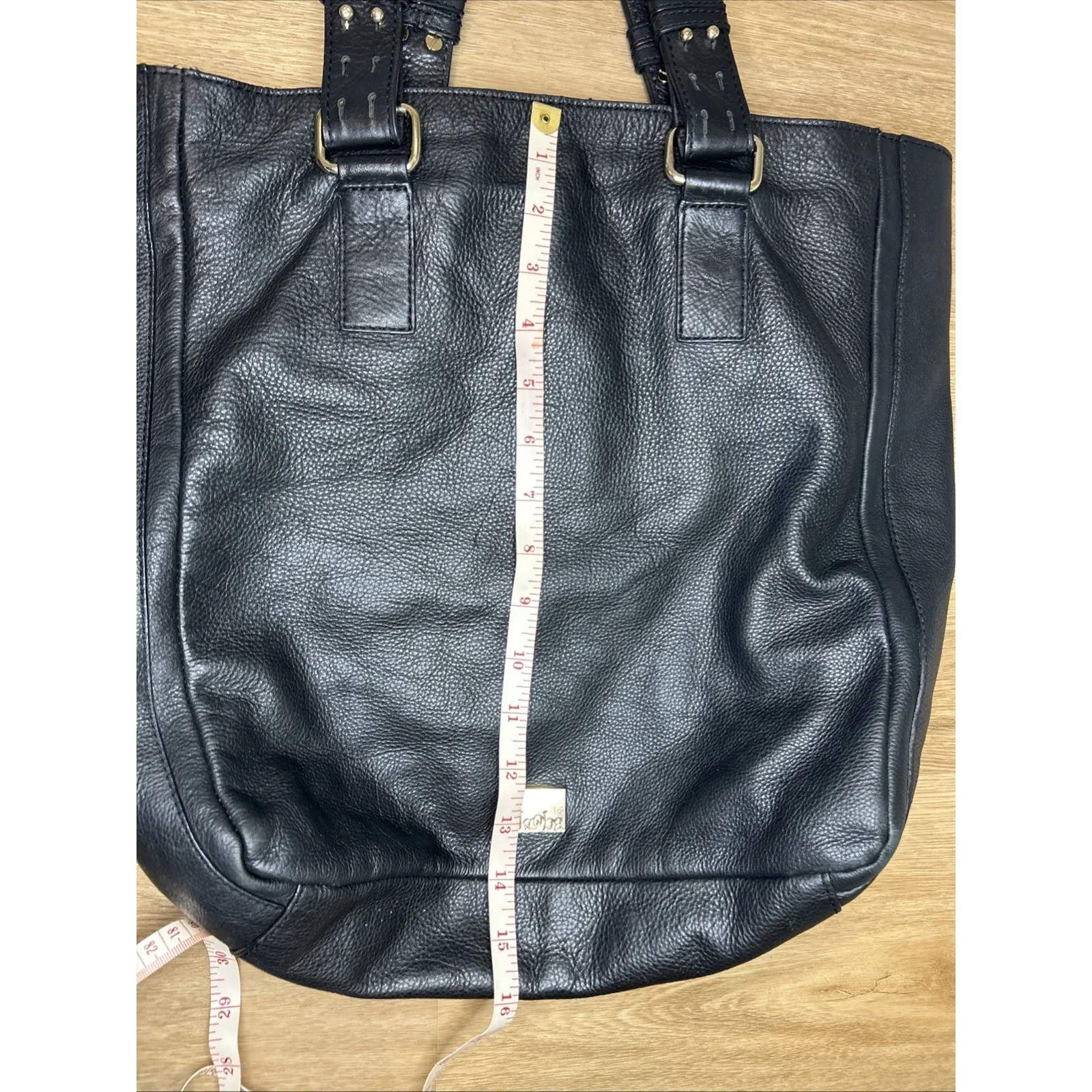 Kooba Large Black Soft Leather Tote Bag Shoulder Purse Handbag Boho Adjustable - Image 8