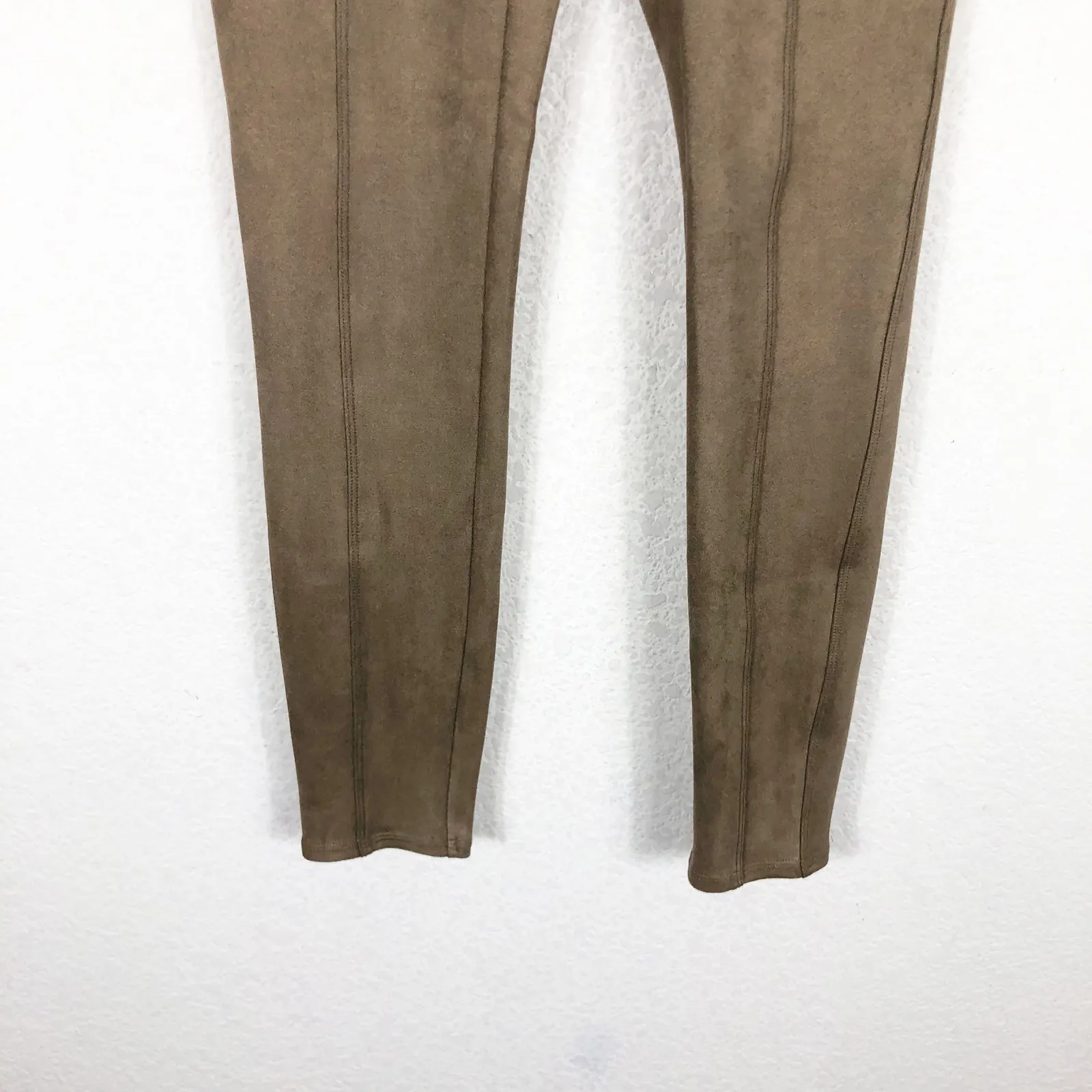 Spanx Faux Suede Leggings Size Small Tan High Rise Stretch Neutral Quiet Luxury - Image 11