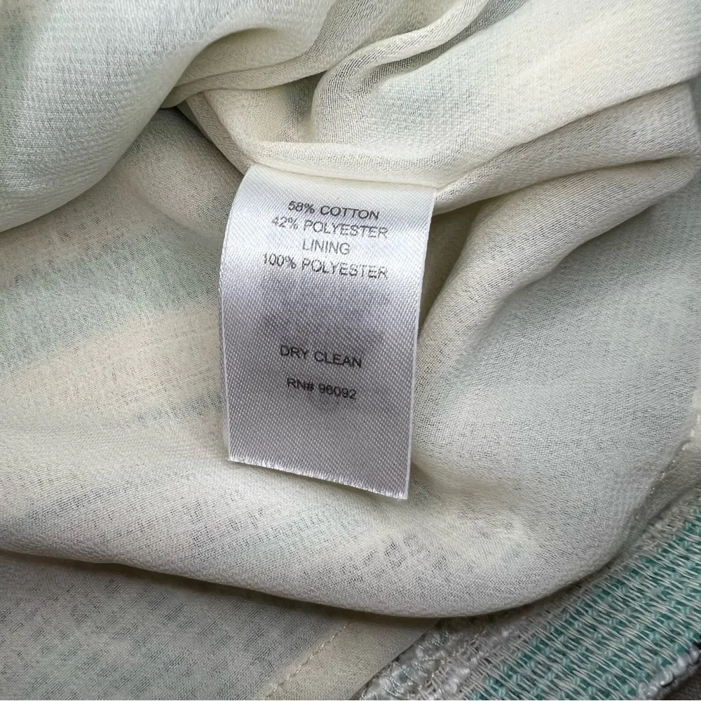 Katharine Barclay Green & White Tweed Cropped Sleeveless Blouse Size Medium - Image 8