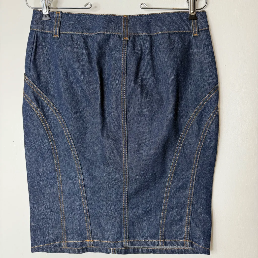 R.E.D. Valentino Y2K vintage denim pencil skirt. Two pocket.40/M Blue Size M - Image 3