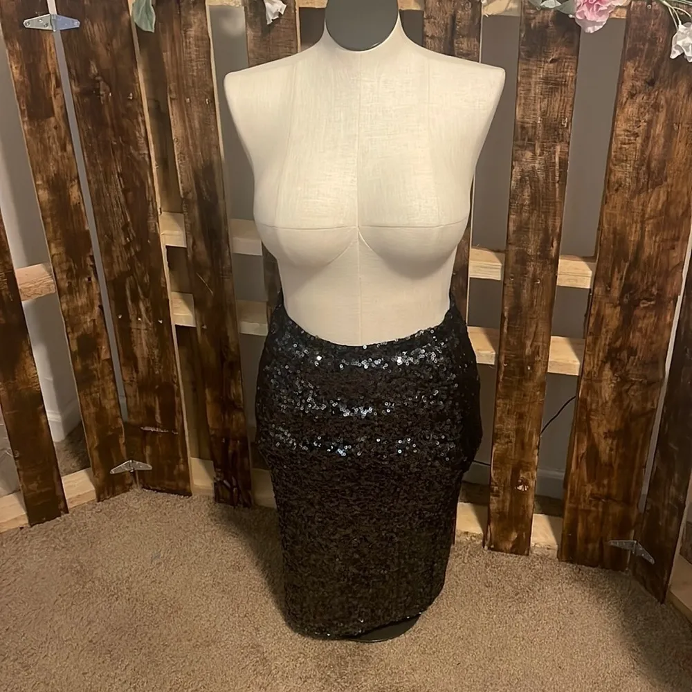 BB Dakota skirt woman’s body con black sequins pencil skirt Size medium - Image 8