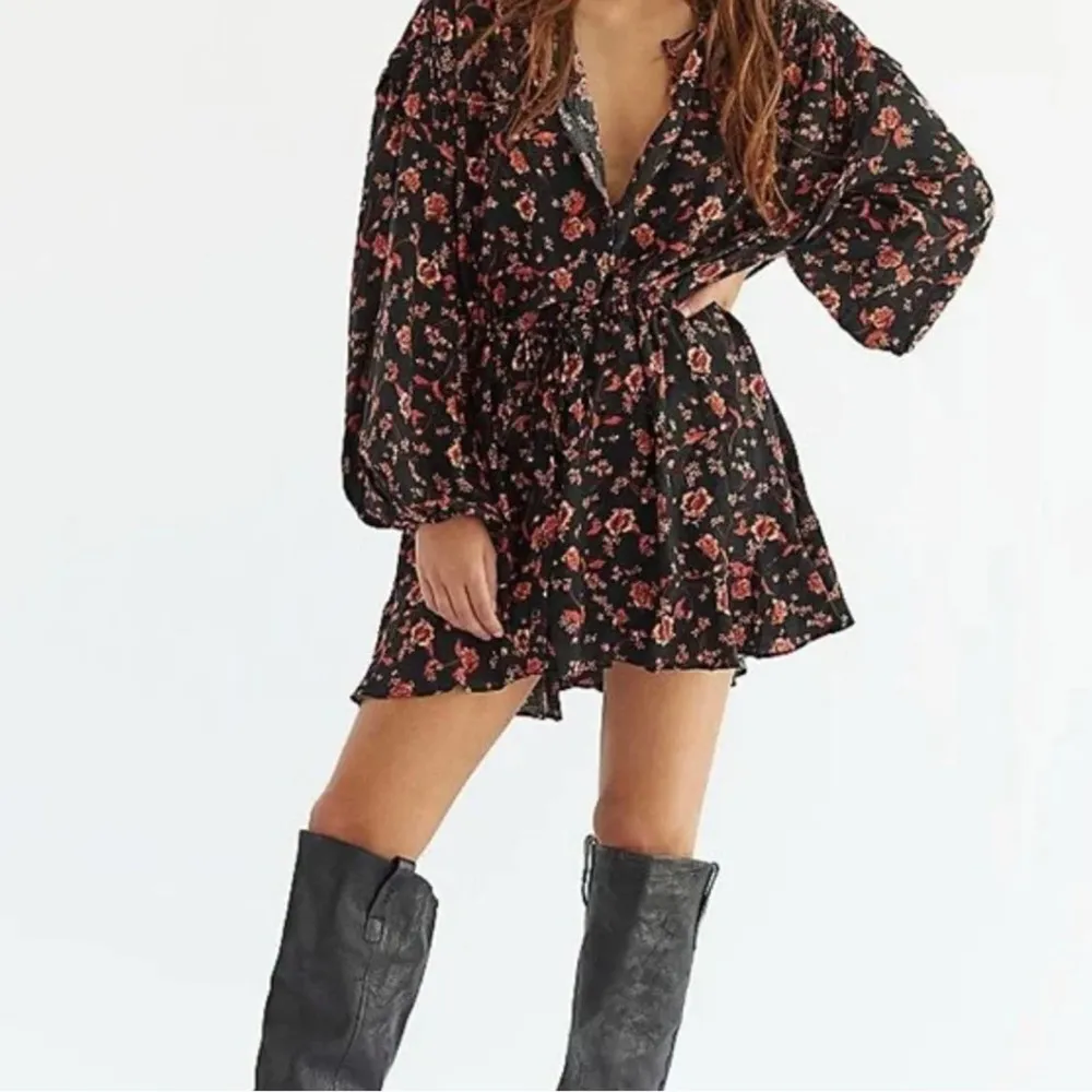 Free People Mini Flower Fields Mini Burgundy Dress S/P - Image 7