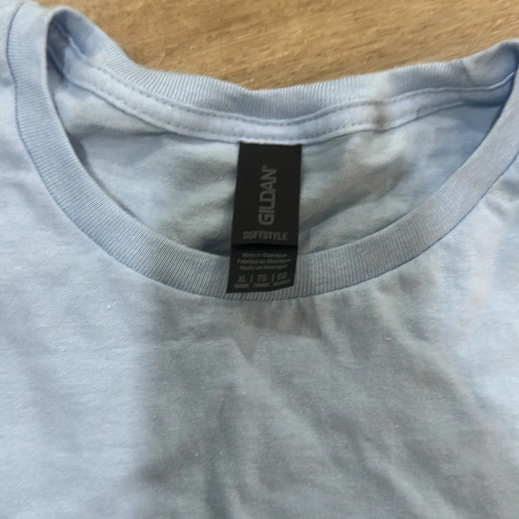 Light Blue women’s plain T-Shirt - gildan soft style - Image 2