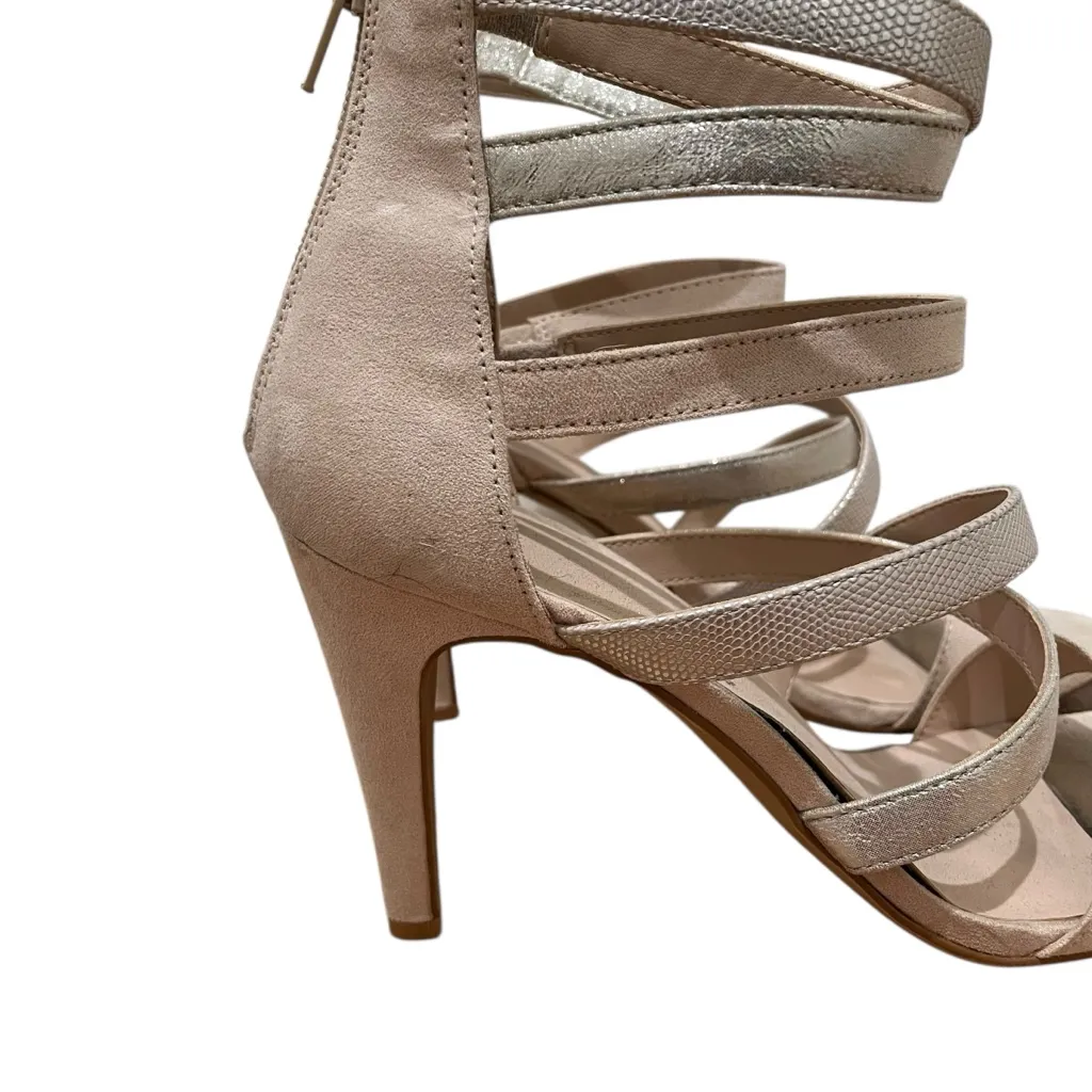 Kelly & Katie Bonavilla Strappy Sandal Heels Beige Gold Women’s Size 7 - Image 2