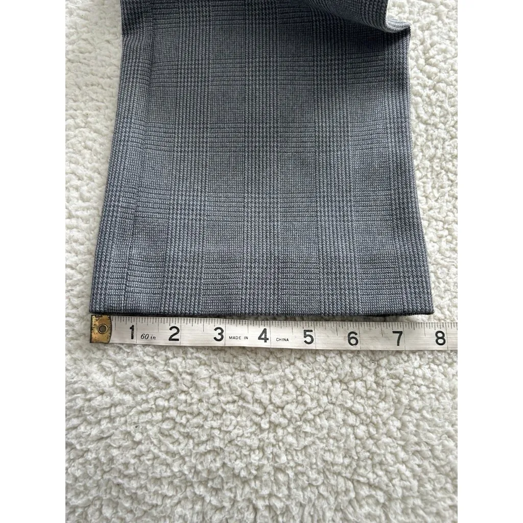 Express Editor Mid-rise Gray Plaid Straight Leg Dress Pants-Sz 00R - Image 12