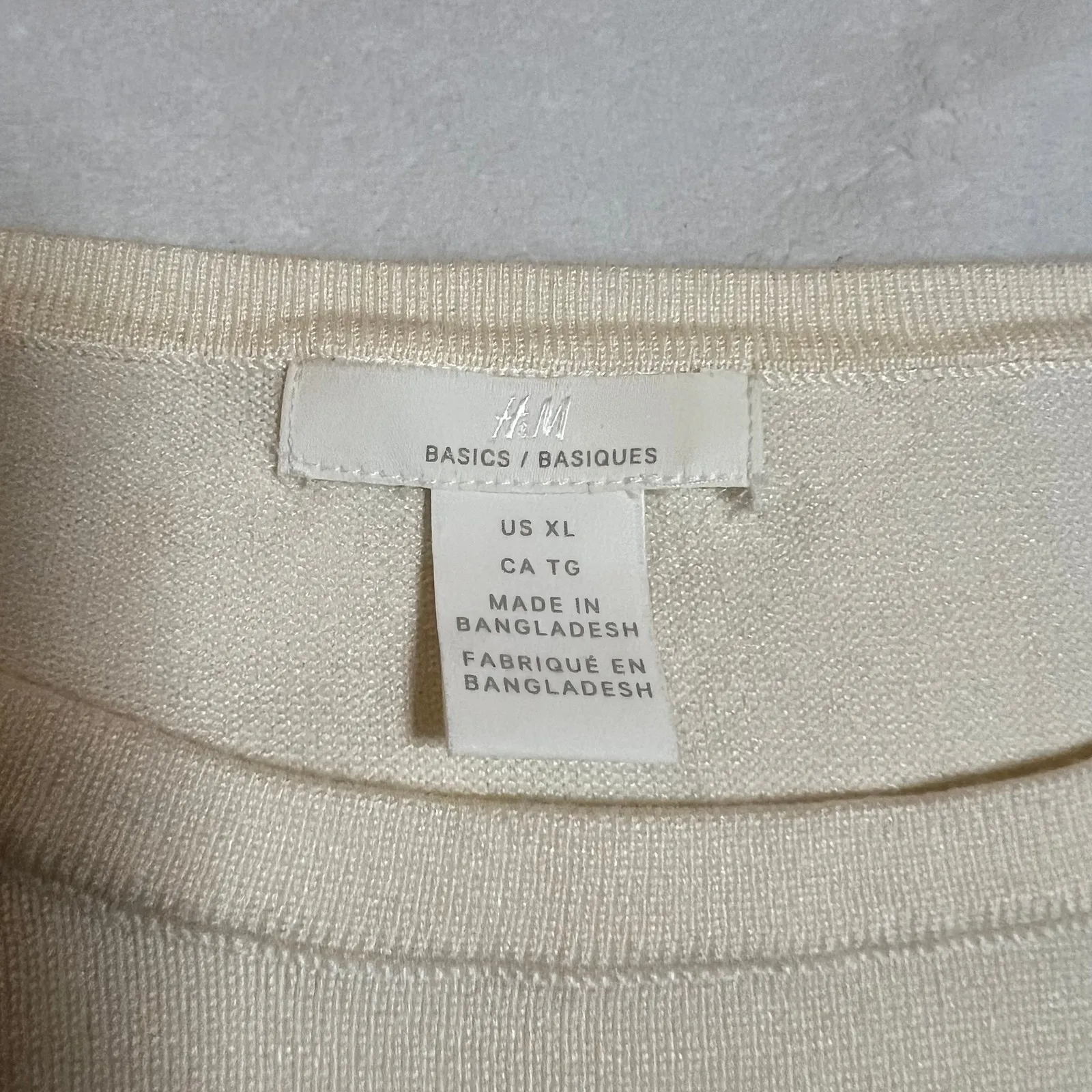 H&M Boat Neck Stripe Knit Top Size XL Stretch Coastal Nautical Preppy Casual - Image 4