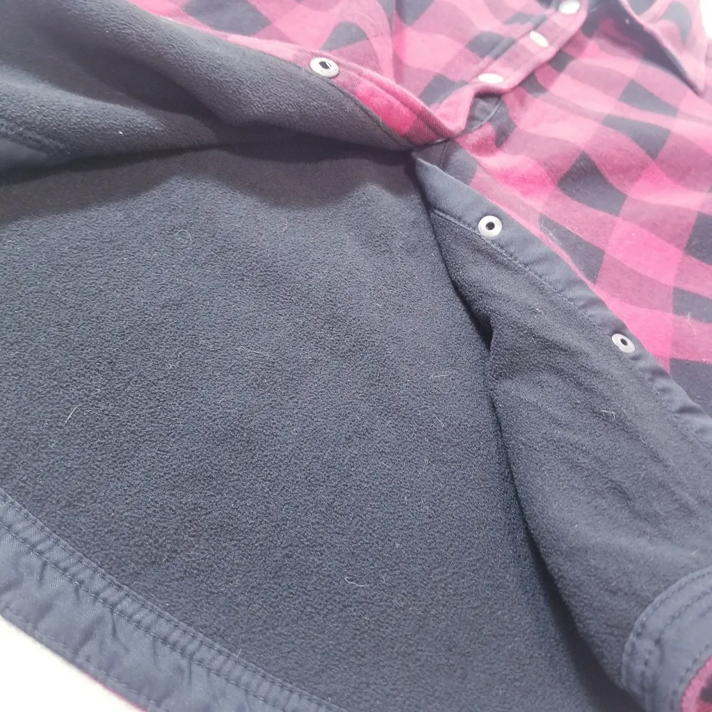 Orvis Red and Black Flannel Plaid Shirt Shacket Fleece Lined - Image 6