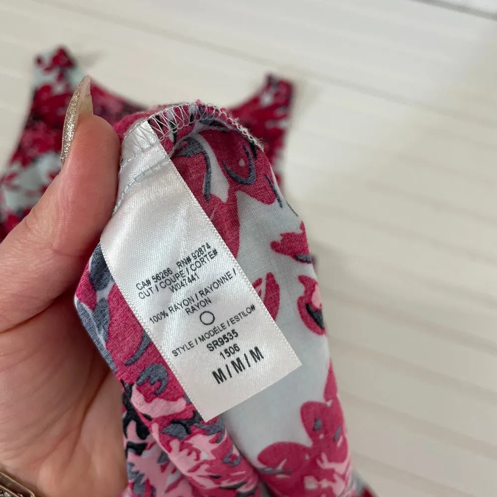 Splendid  Red Mediterranean Blossom Drawstring Romper Playsuit Size M - Image 11