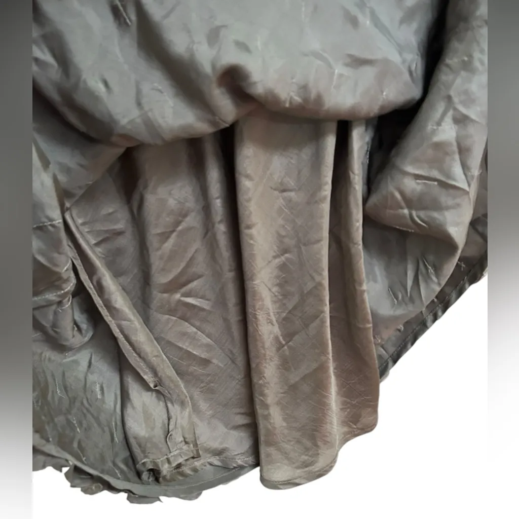 Chan Luu Women's Anthropologie 100% Silk Circle Gray Knee Length Dress Sz Medium - Image 3