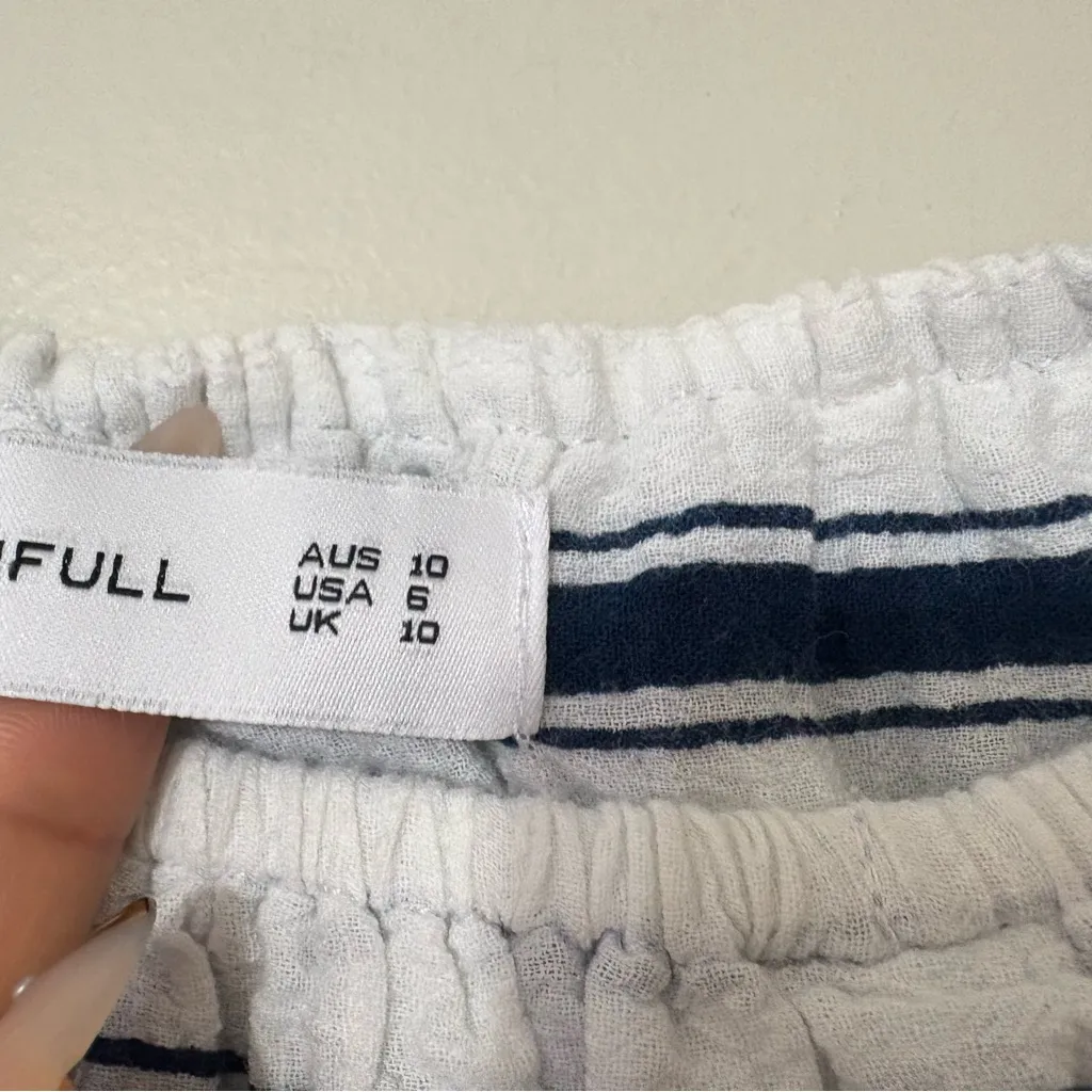 Faithfull the Brand Lane Striped Playsuit Size 6 Off Shoulder - Image 9