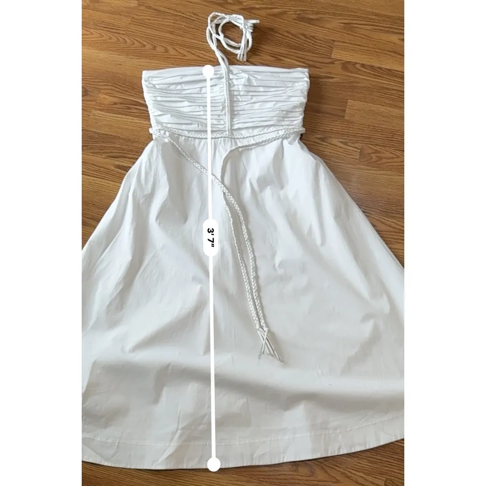 Veronica Beard white  strapless halter midi TUCKER DRESS size 12 / large - Image 7