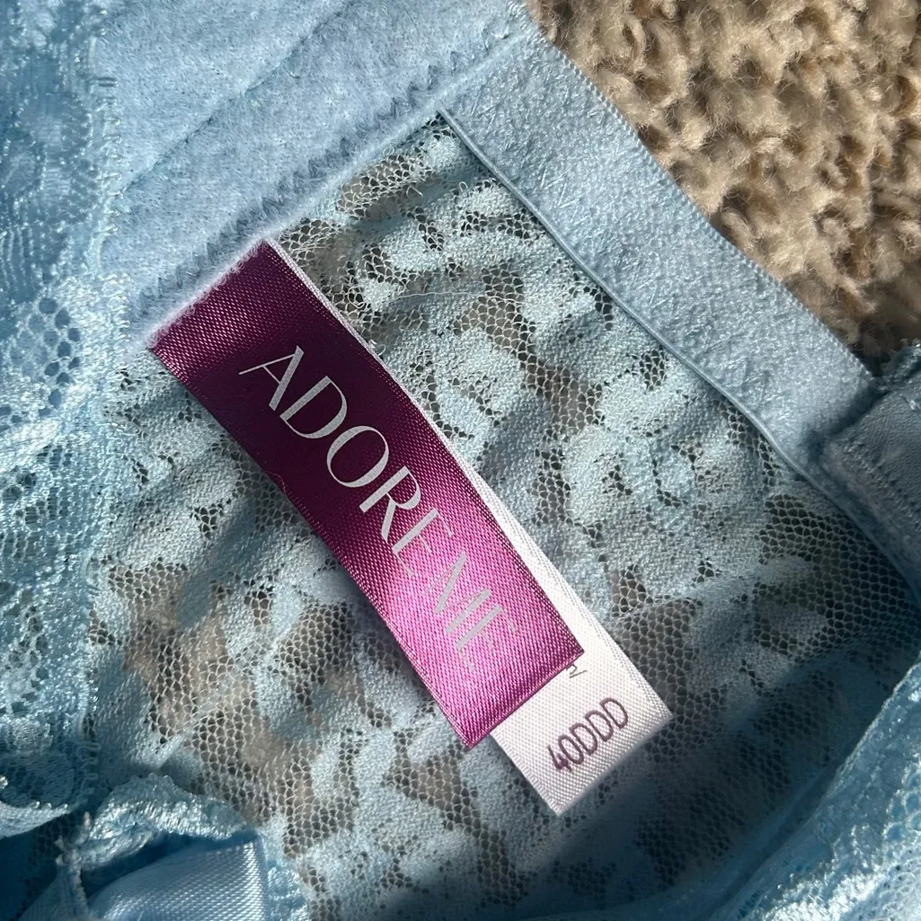 Adore Me Light Blue Lace Bra Corset Lingerie Sexy 40DDD - Image 3