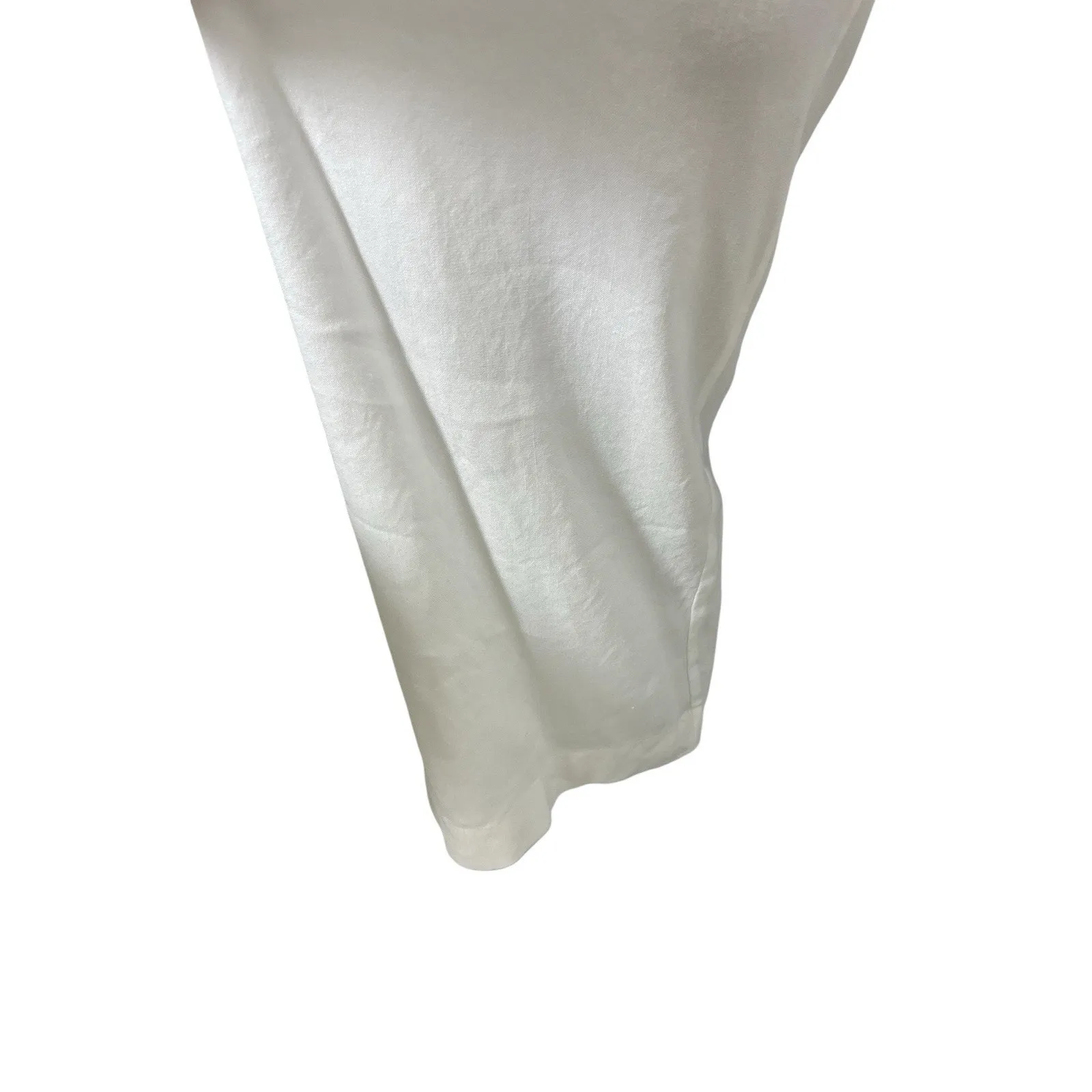 Chico’s Wide Leg Pants White Linen 2R 12  Career Quiet Luxury Bridal Office - Image 6