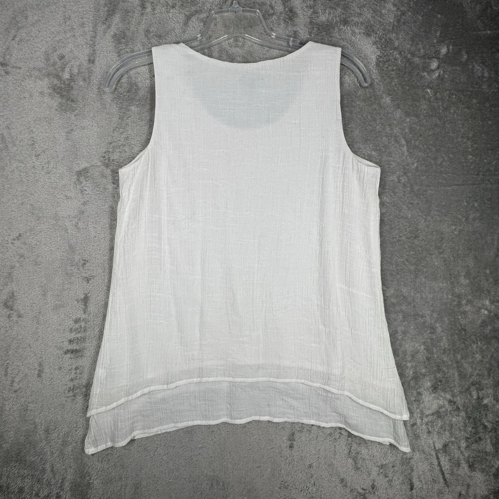 AB Studio Shirt Women Large White Layered Lagenlook Clean Girl Vintage 2000s Y2K - Image 3