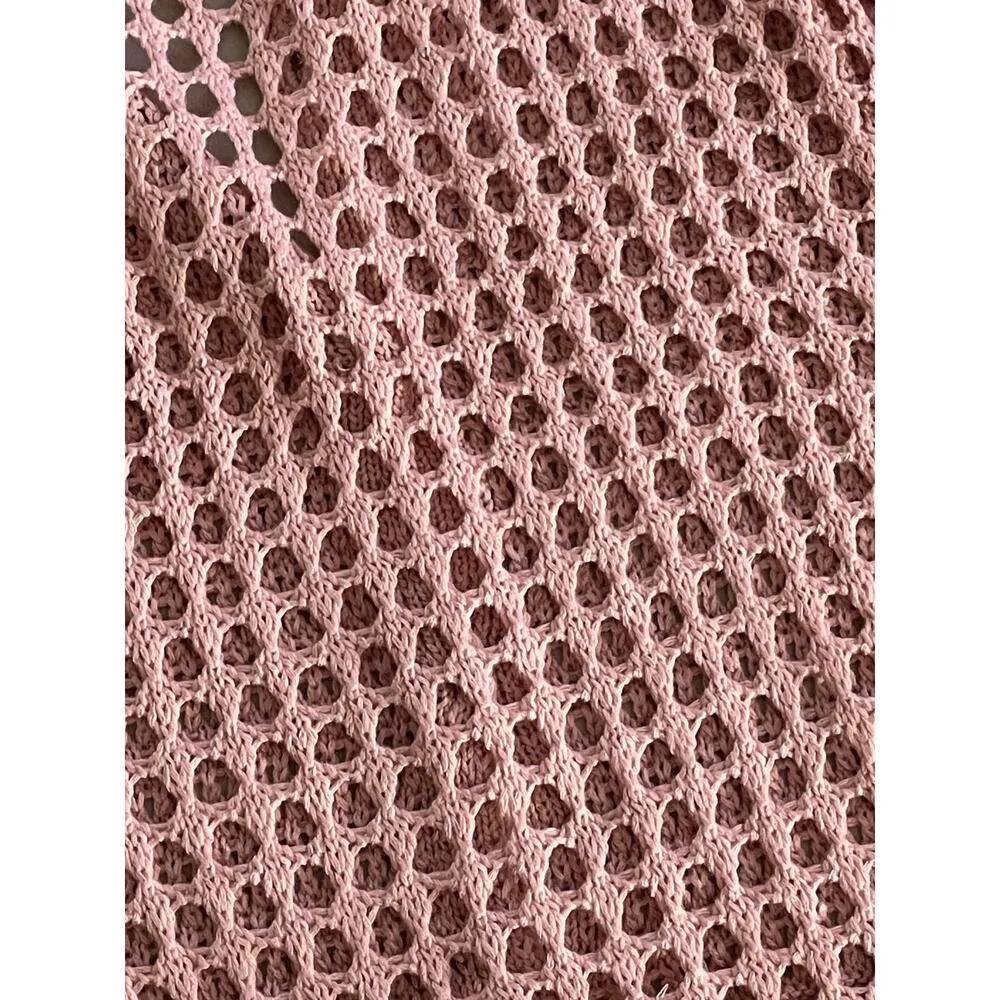 Bohemian Rose Pink Crochet Frill Cardigan Sweater Medium NEW - Image 7