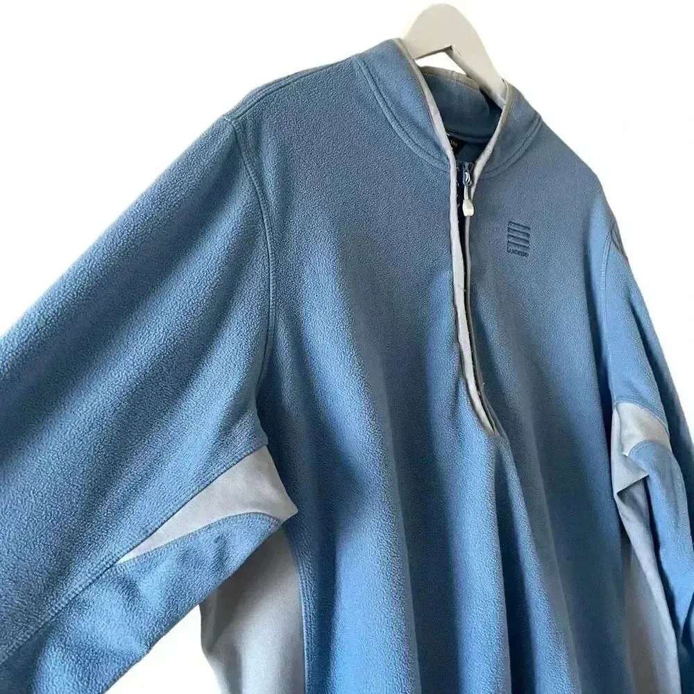 Lands’ End ¼ ZIP Fleece Blue Gray Long Sleeves Soft Cozy Unisex Jacket 3X #1308 - Image 13