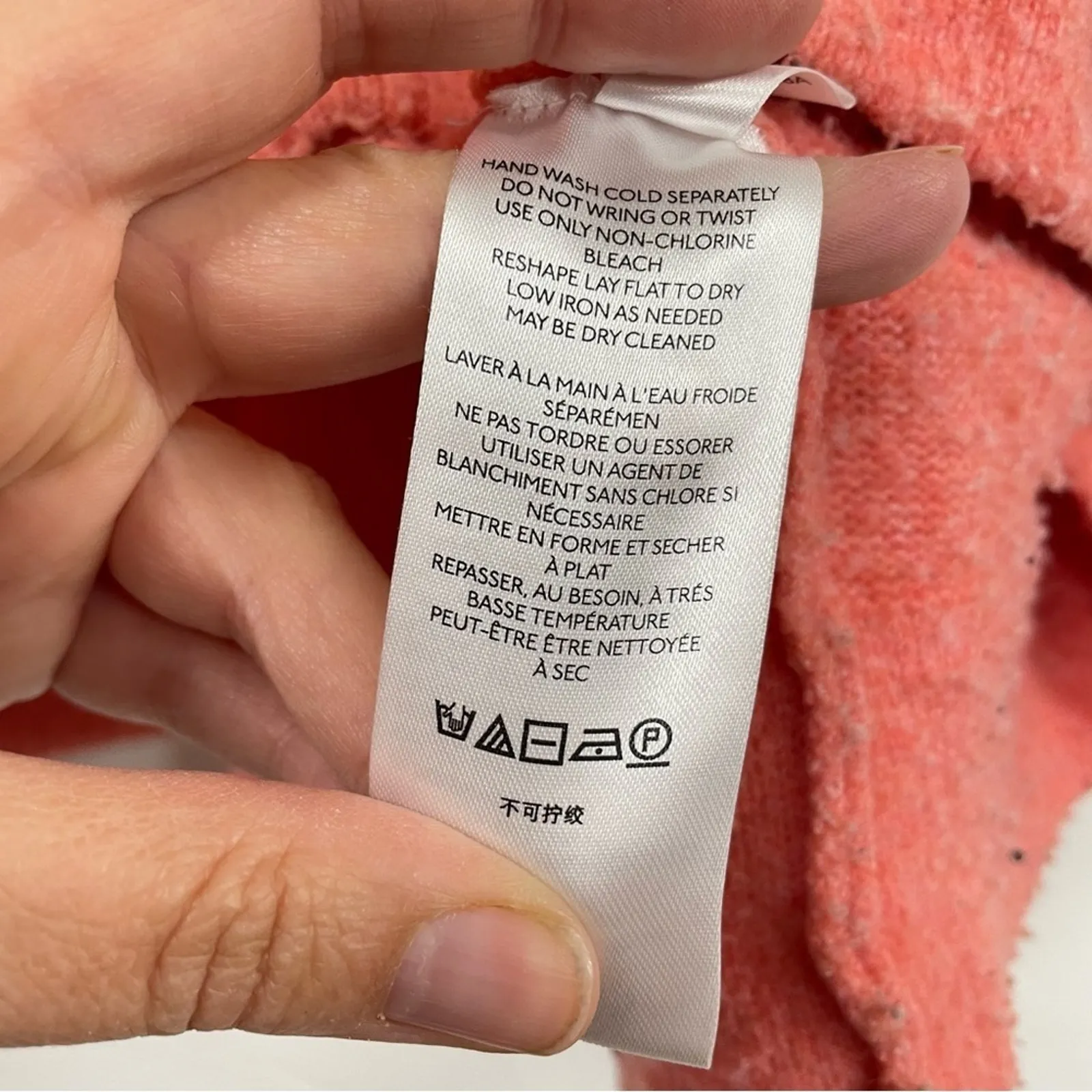 Anthropologie Coral V Neck Pullover Sweater Oversized Nubby Women’s S Fall - Image 9