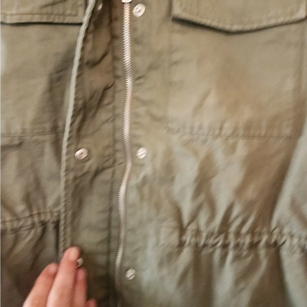 Old Navy Utility Field Jacket Womens Size Large Green Pockets Full Zip xs - Image 2