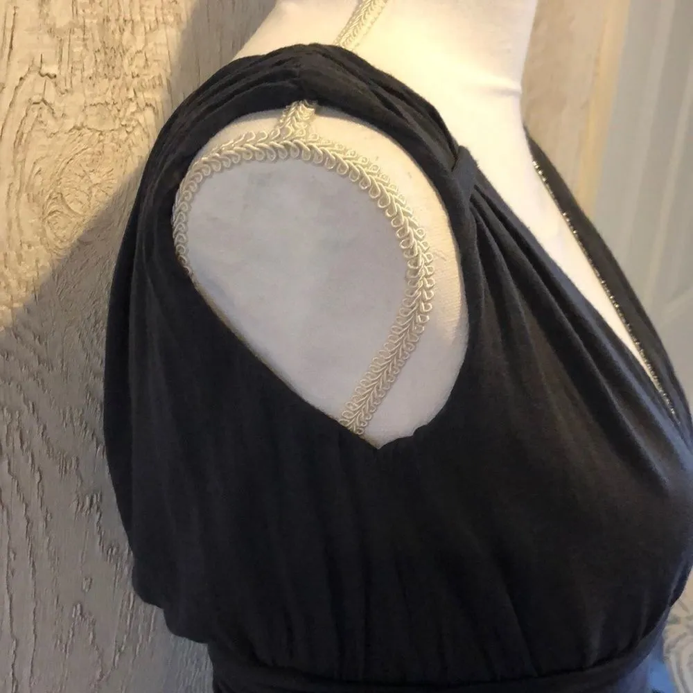 Ella Moss Dark Gray V Neck Flowy Tank Top - Image 7