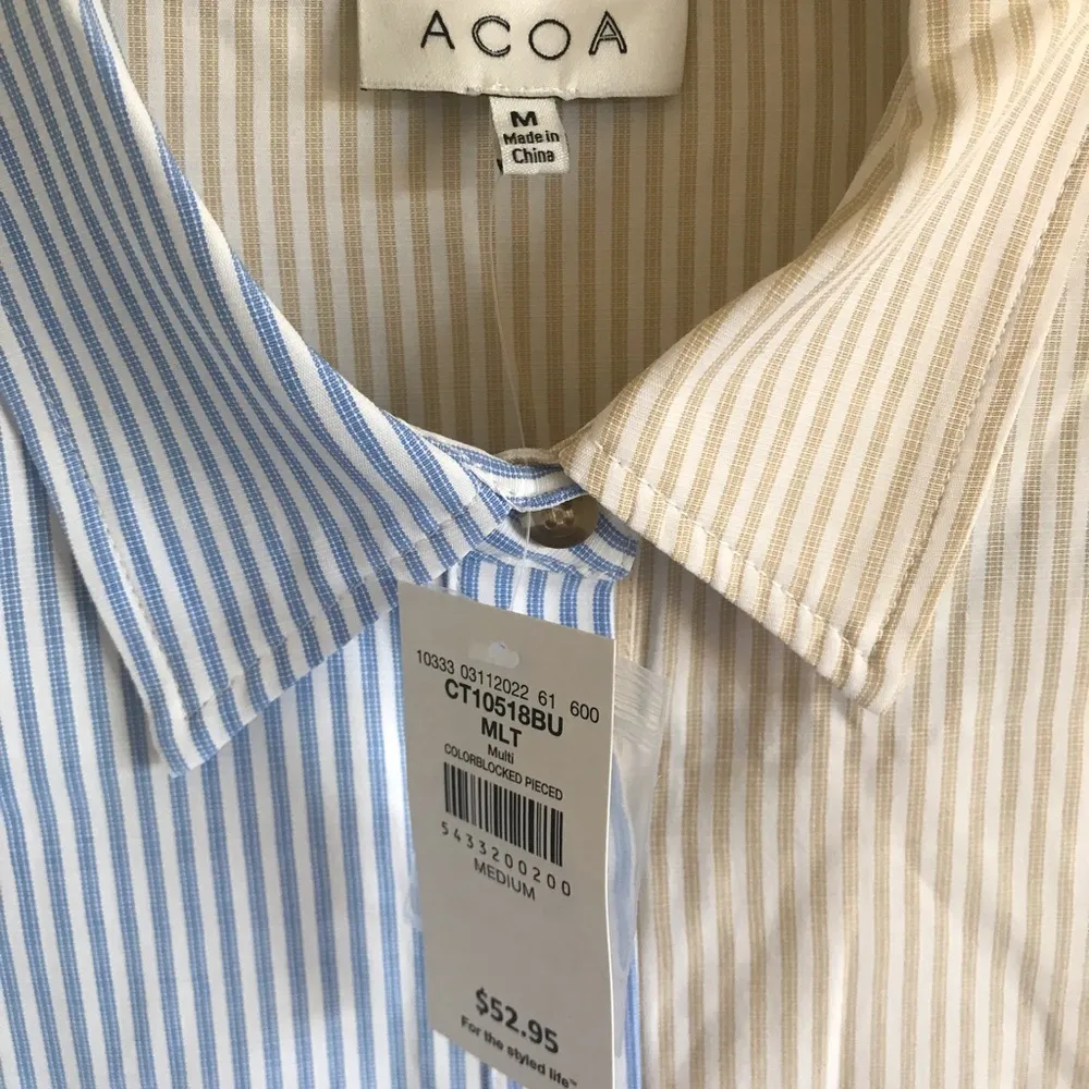 ACOA Striped Color Block Button Down Long Sleeved Shirt NWT From Buckle - Image 3