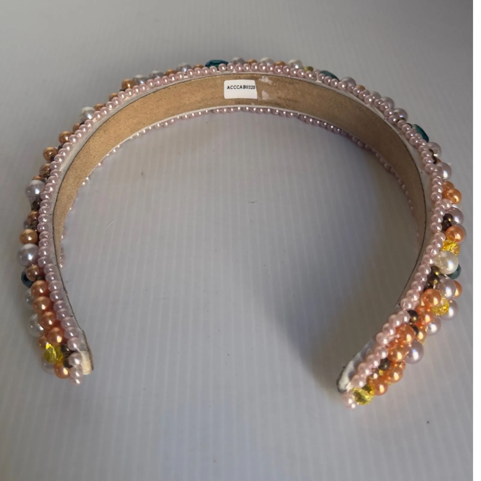 Handmade Beaded Pearl Headband Colorful Crystal Diadema Bridal, Party NWT Pink - Image 10