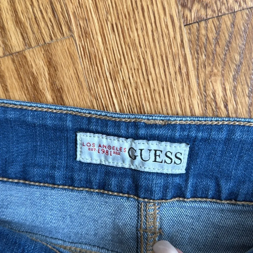 Vintage guess low rise, lace denim shorts - Image 2