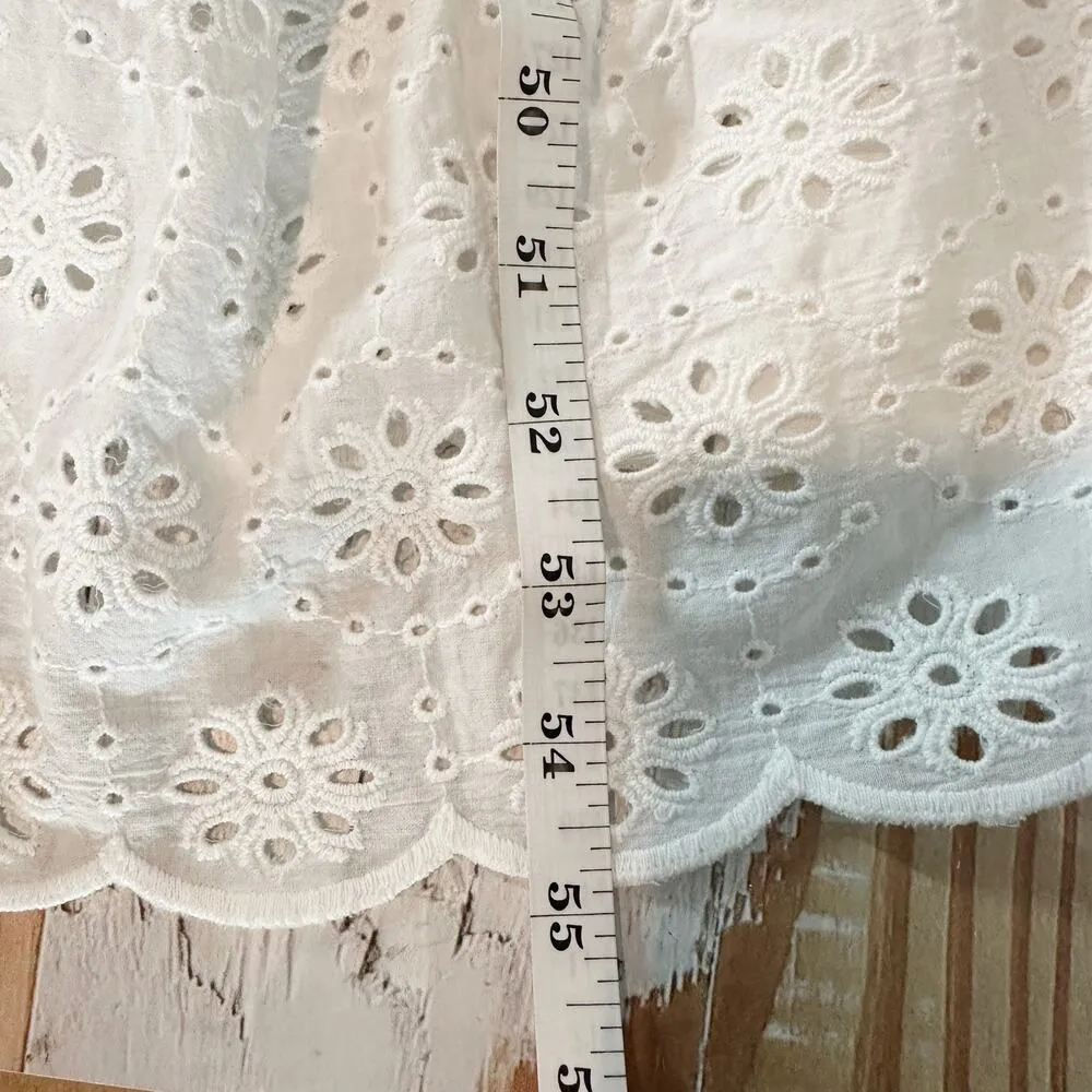 Significant Other Eleanor Eyelet Cut Out Backless Midi Dress Size US 4 Ivory - Image 13