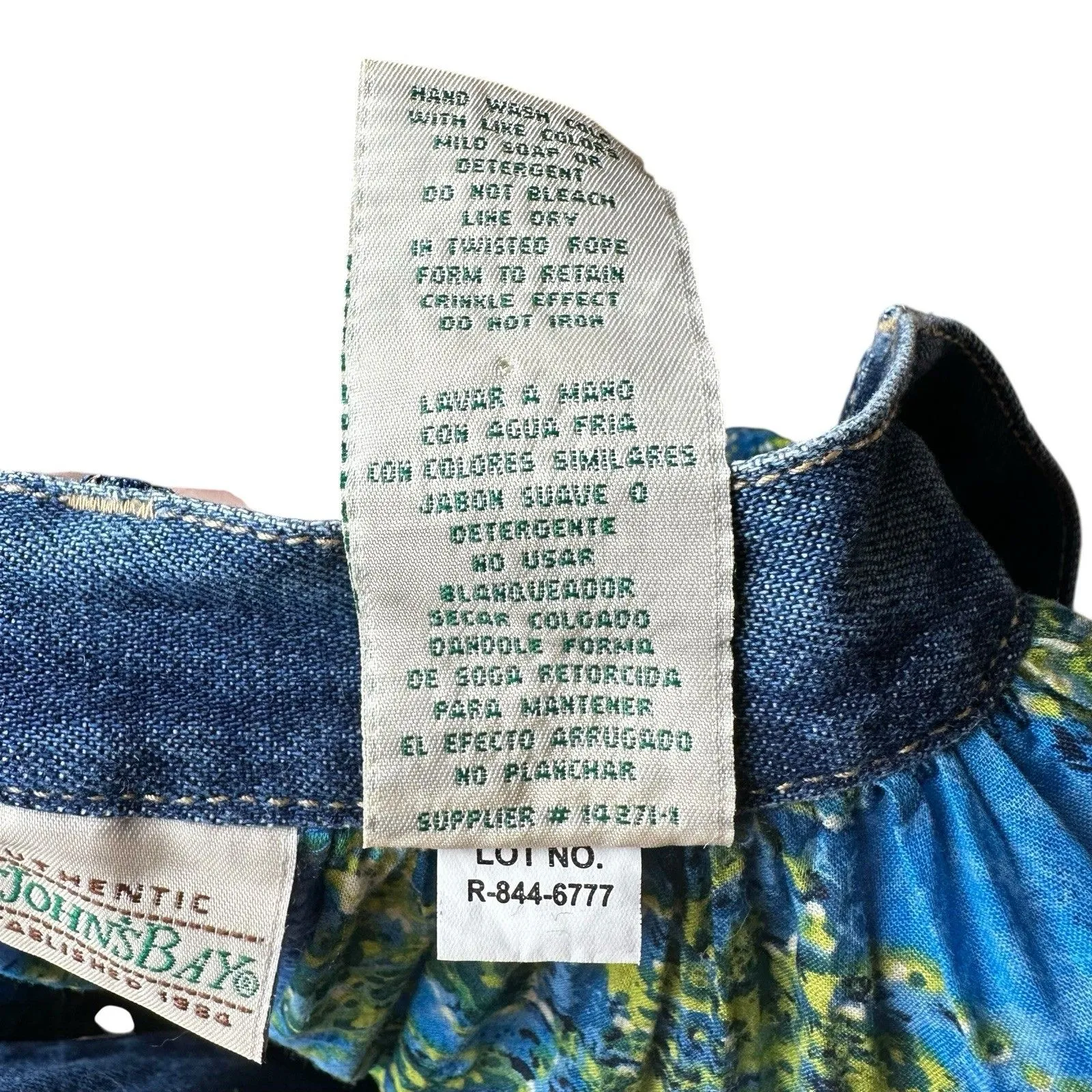 Vintage St. John’s Bay Broomstick Maxi Skirt Size 8 | Blue Floral Boho Festival - Image 6