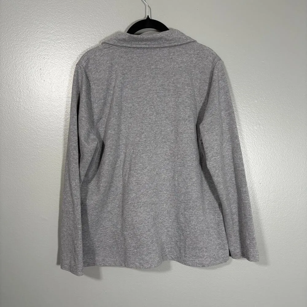 Activology Women's Gray Leopard Print Full Zip Sweatshirt - Image 7