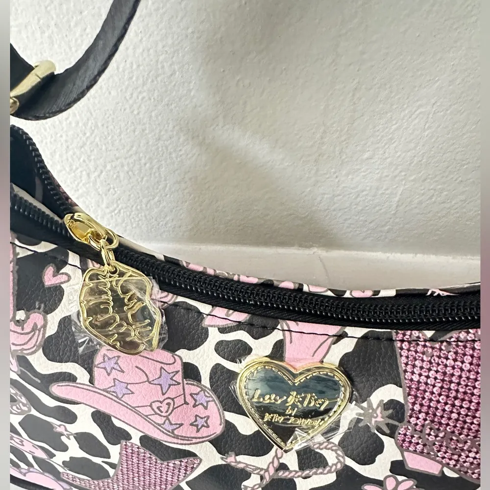 Luv Betsey Cowgirl Heart Theme Crossbody W/ Web Strap and Pouch - Image 5
